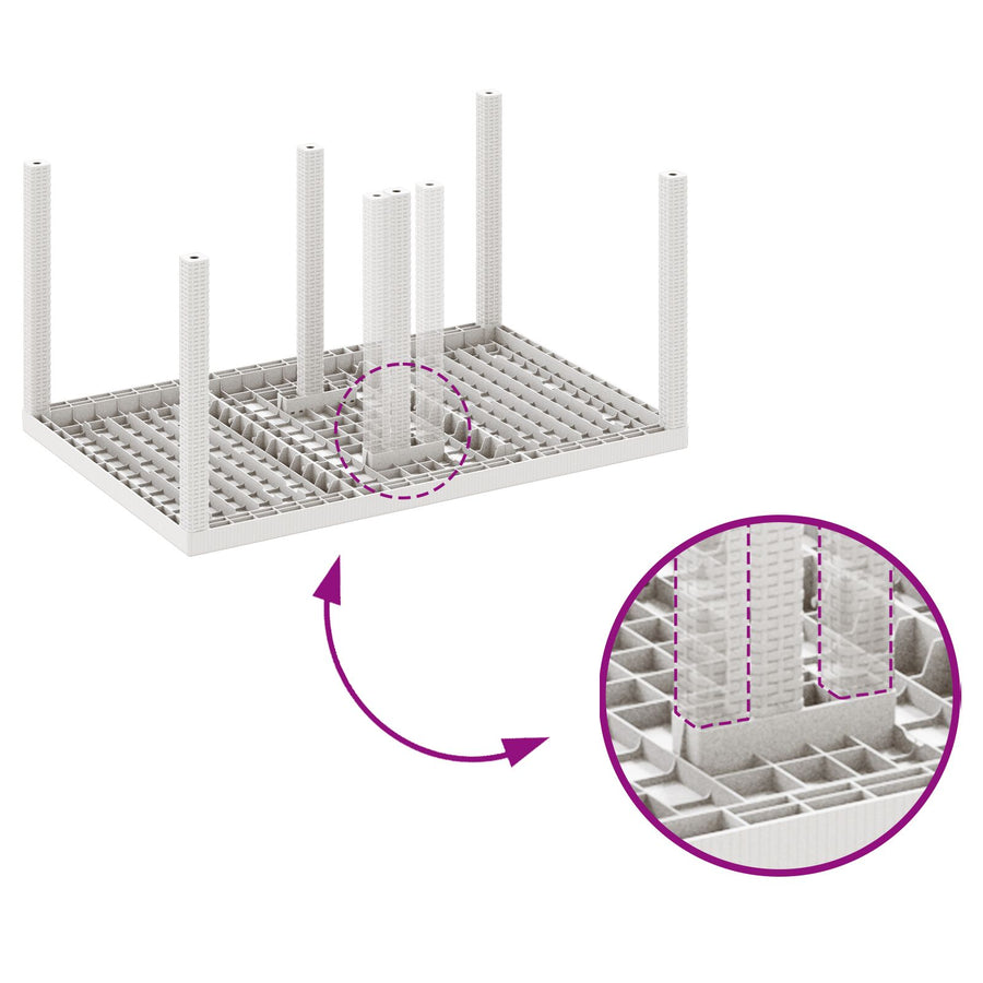 5-Delige Tuin Eettafel Set Met Kussens Wit Poly Rattan