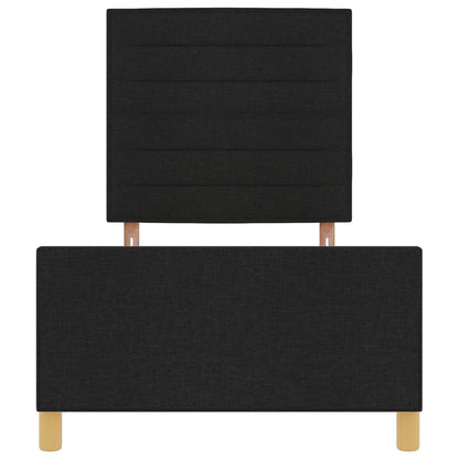 Bedframe Zwart 100X200 Cm Stof Crème