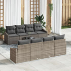 Loungeset 7-delig poly rattan grijs
