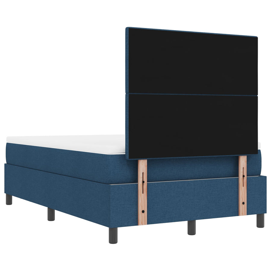 Boxspringbed Met Matras & Bank Stof Blauw 120 x 190 cm Knoop tufted