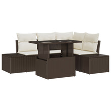 5 Delige Tuin Sofa Set Met Kussens Bruin Poly Rattan