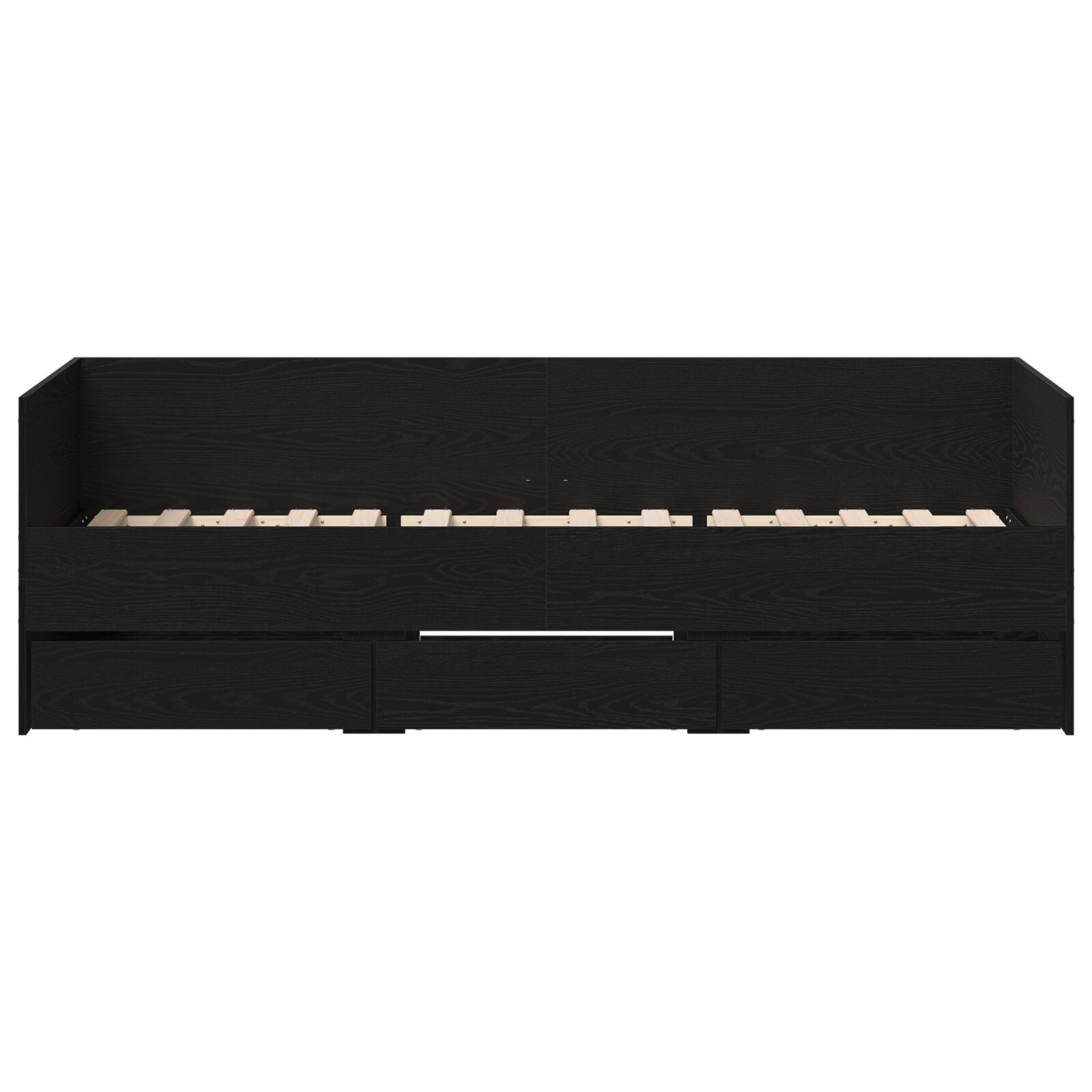 Dagbed Zwart Eiken Bewerkt Hout 90 X 200 Cm Duurzaam Dagbed