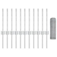 Hekpalen 11 stuks U-kanaal 40 cm Gegalvaniseerd Staal, vidaXL Hexagon Hek 0,4x25 m Gegalvaniseerd Staal