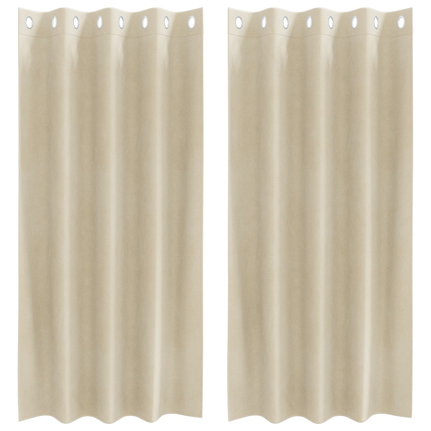 Blackout Gordijnen 2 Stuks Velours Crème 140 x 175 cm met oogjes
