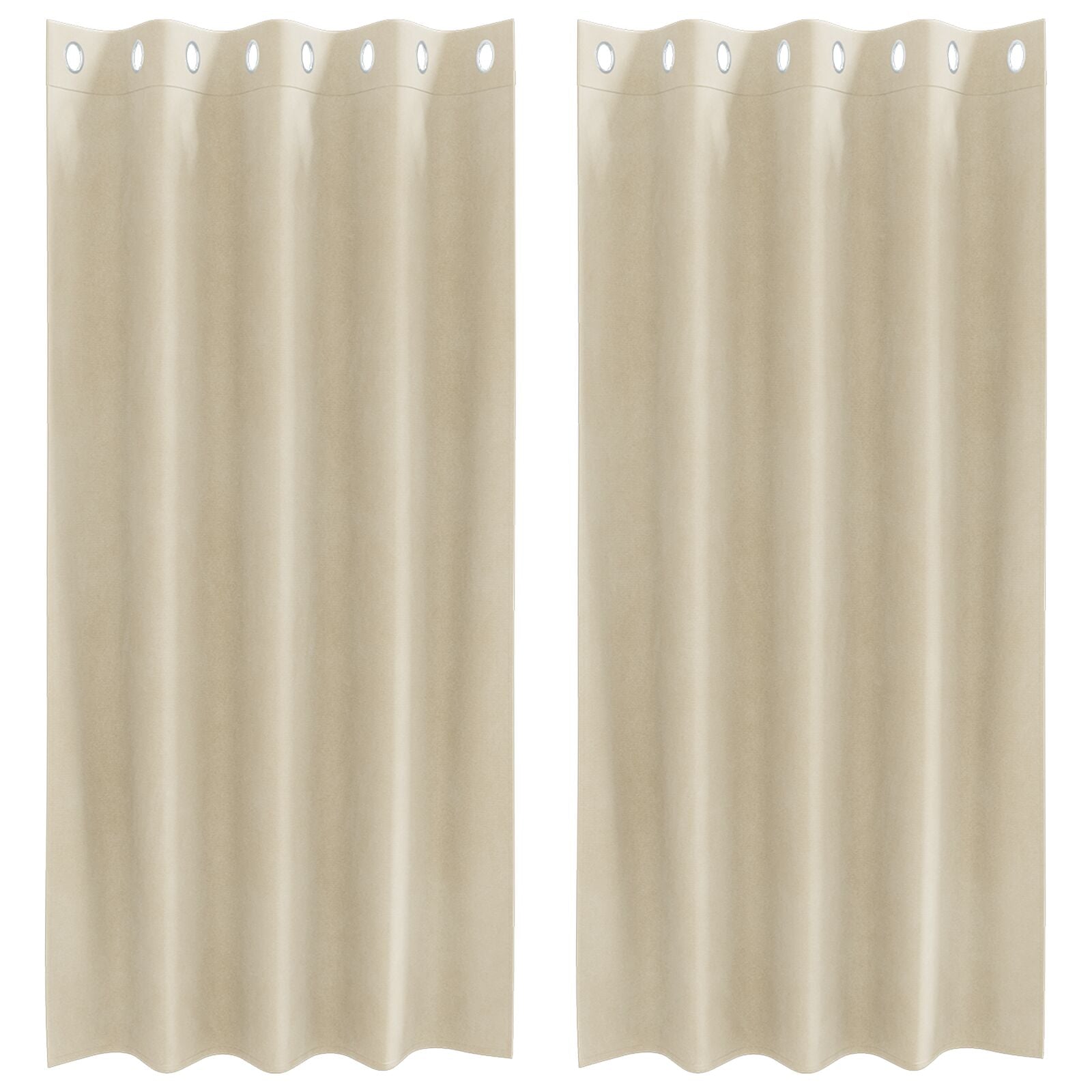 Blackout Gordijnen 2 Stuks Velours Crème 140 x 175 cm met oogjes