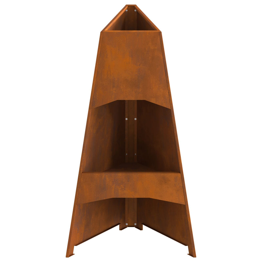Vuurkorf Piramide 50X45X95 Cm Verweerd Staal Verweerd staal/Bruin