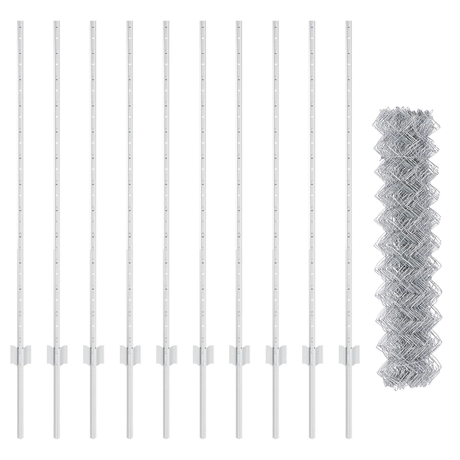 Kettinglinkhek Met 20 U-Posten Zilver 1,2X10 M Staal