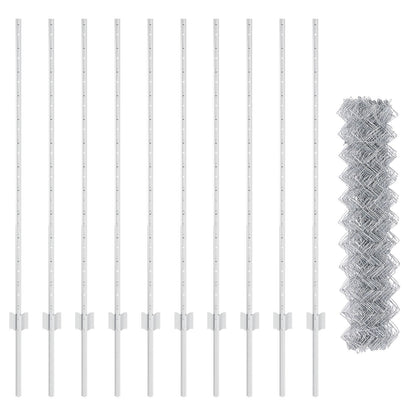 Kettinglinkhek Met 20 U-Posten Zilver 1,2X10 M Staal