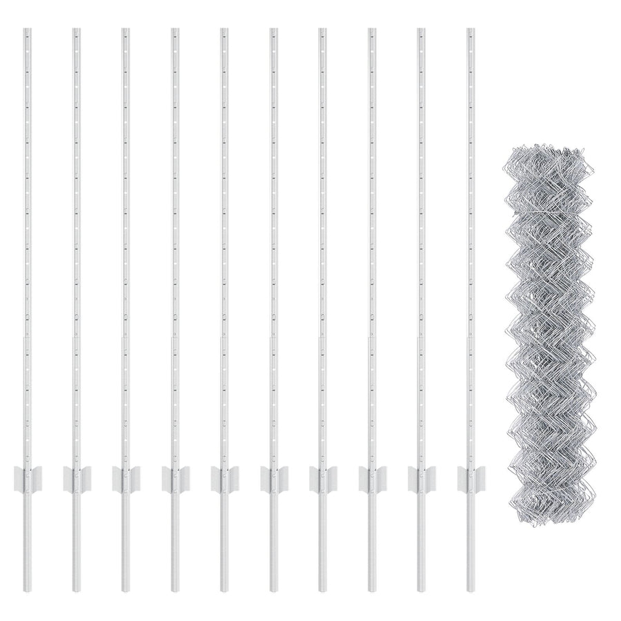 Kettinglinkhek Met 20 U-Posten Zilver 1,2X10 M Staal