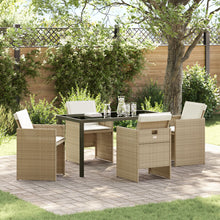5 Delige Tuindinerset Met Kussens Beige Poly Rattan
