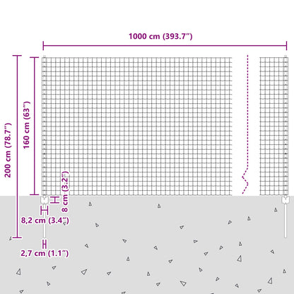 Euro Hek Met 5 U Stokken Groen 1.6X10 M Staal
