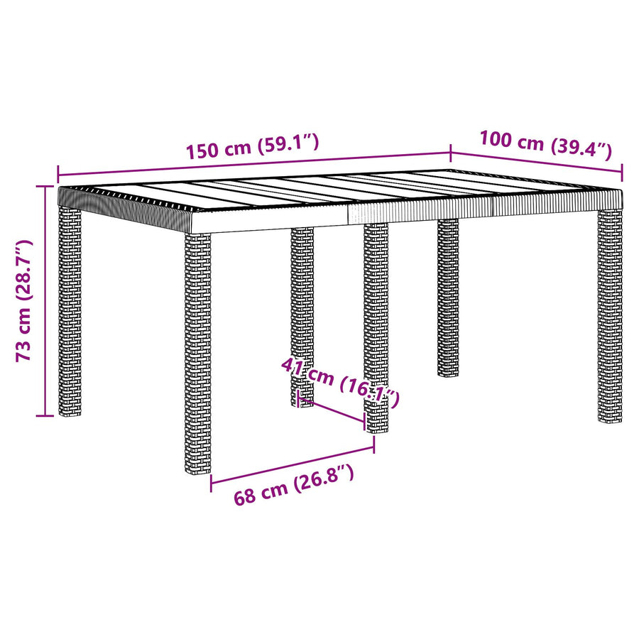 5-Delige Tuin Eettafel Set Met Kussens Wit Poly Rattan