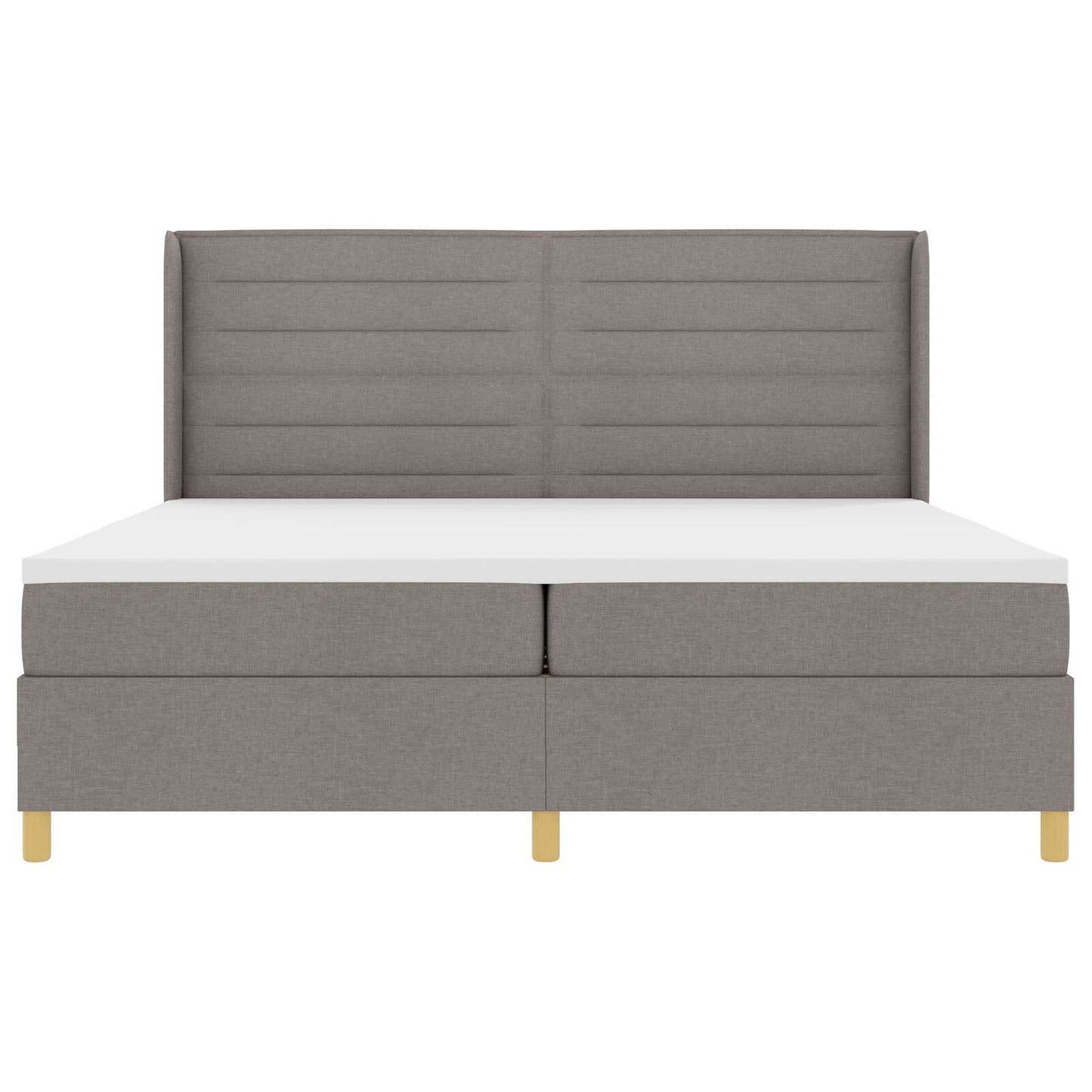 Boxspring Bed Met Matras Taupe 200X200 Cm Stof Blauw