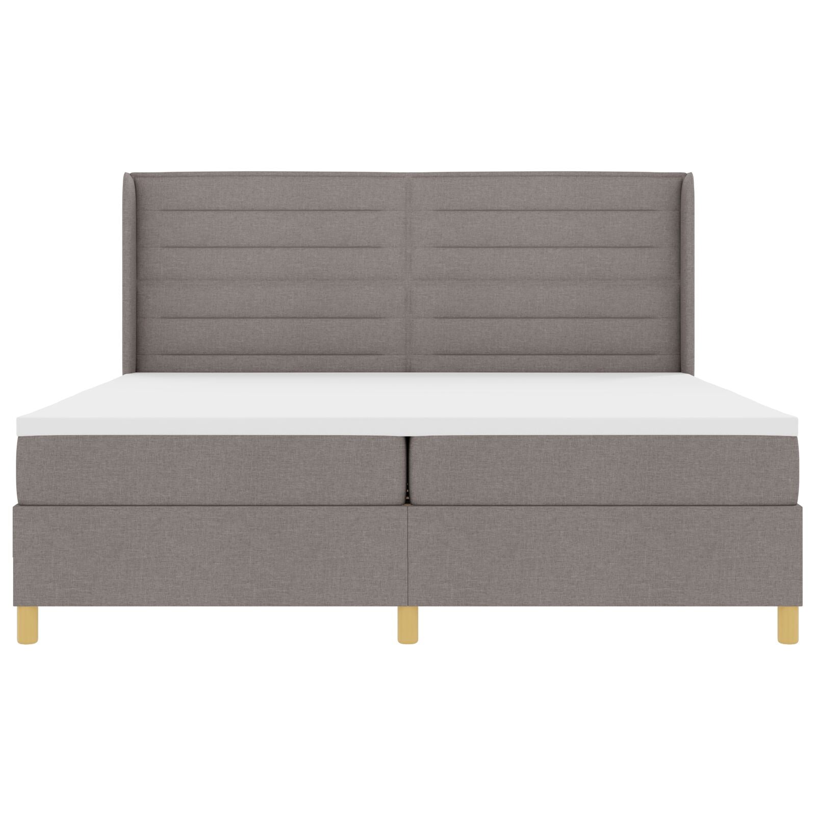 Boxspring Bed Met Matras Taupe 200X200 Cm Stof Blauw