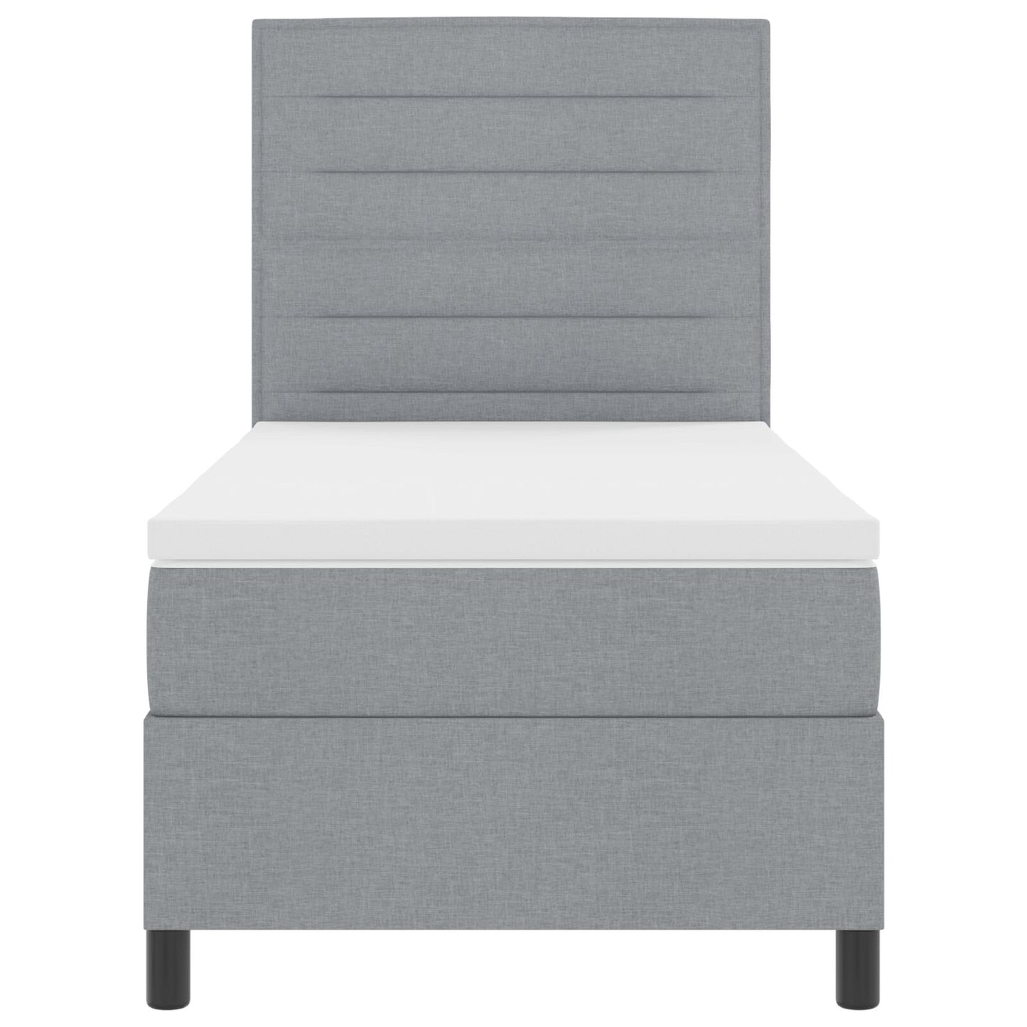 Boxspringbed Met Matras Stof Lichtgrijs 80 x 200 cm Lijnen ontwerp