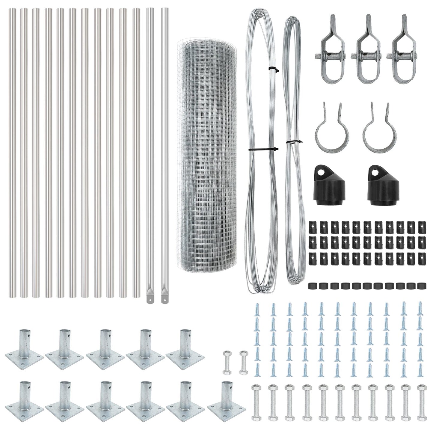 Gelaste Draad Fence Met 13 Flanged Palen 0.4X25 M Gegalvaniseerd Staal Gegalvaniseerd Staal