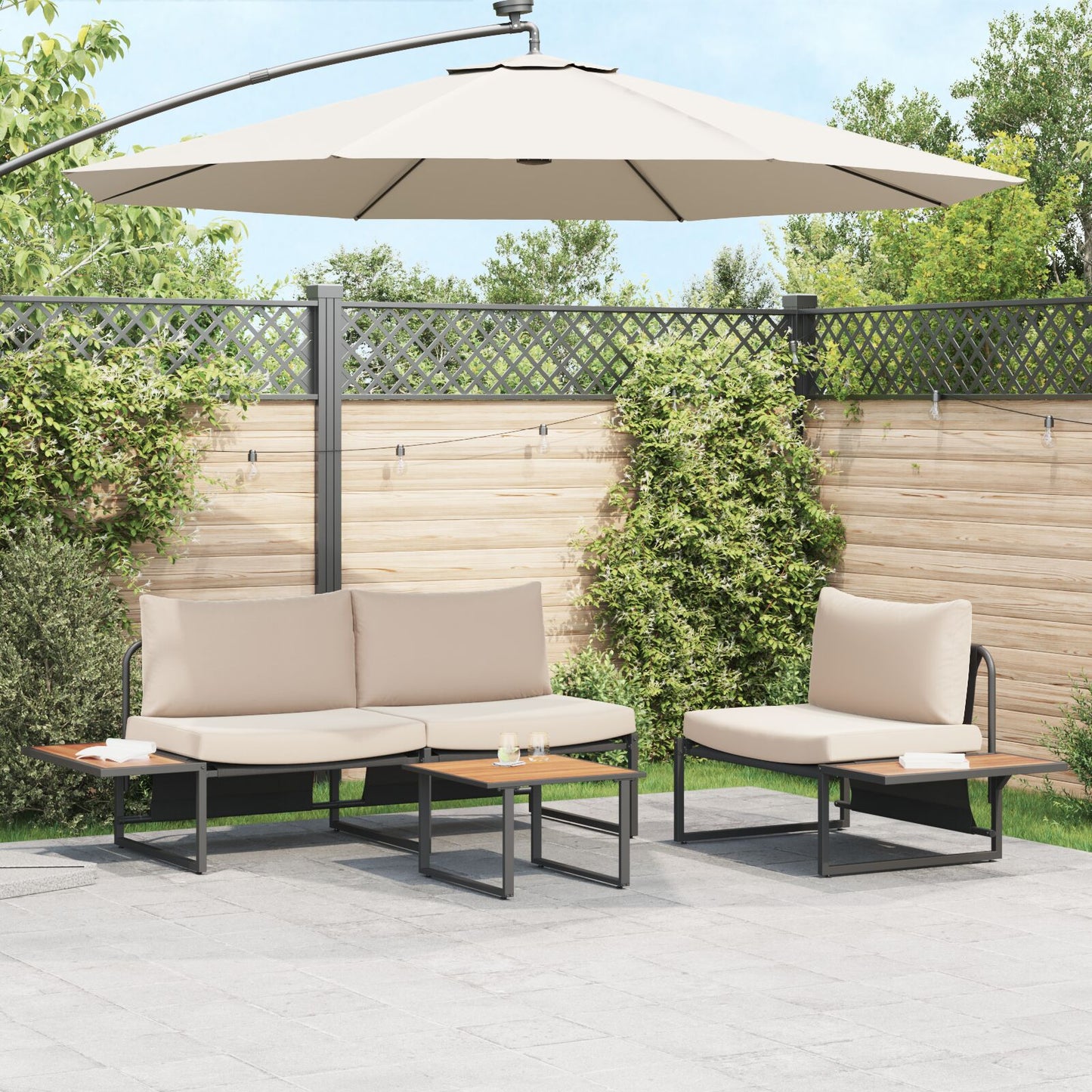 Bruine Tuin Koffietafel 55X55X35 Cm Dpc En Staal