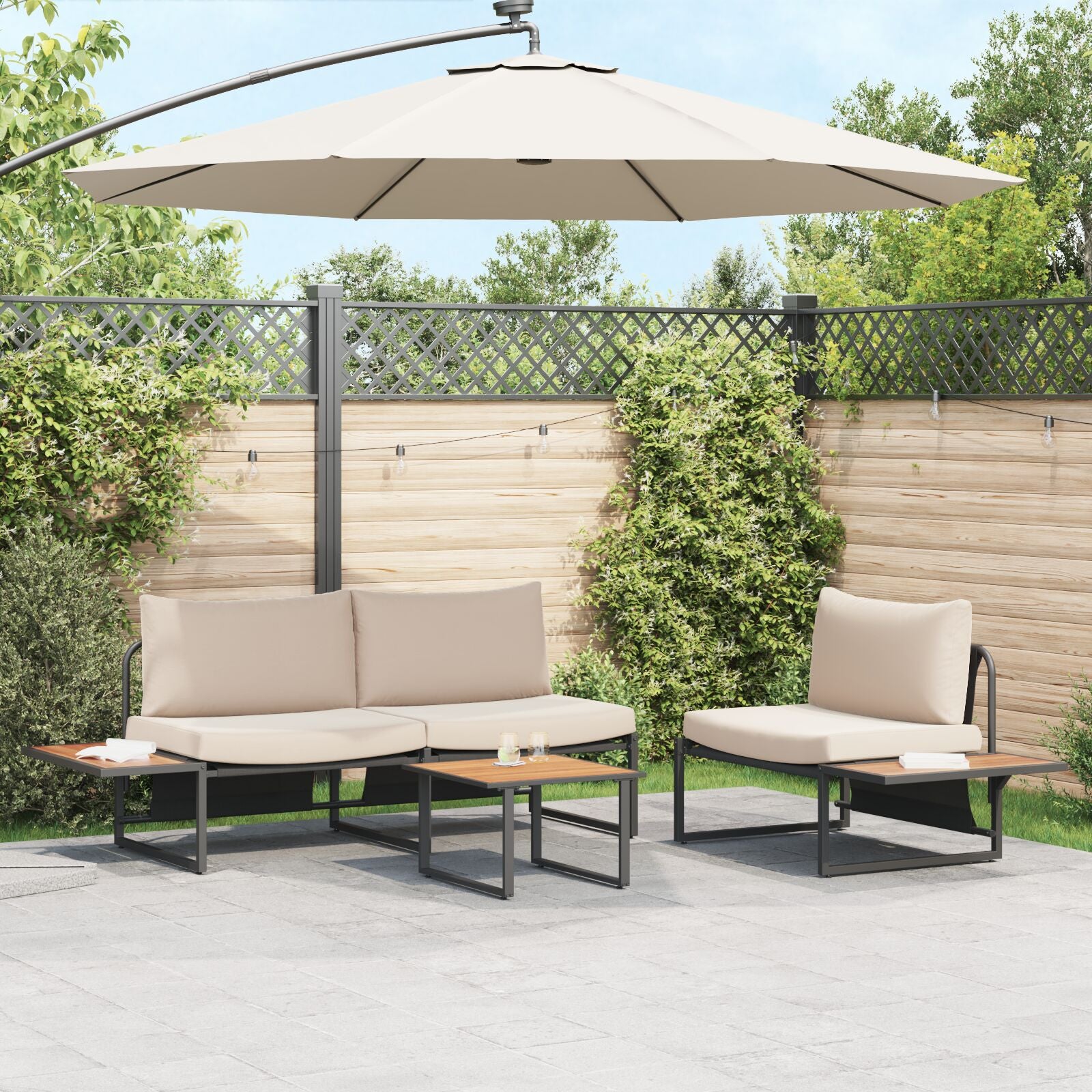 Bruine Tuin Koffietafel 55X55X35 Cm Dpc En Staal