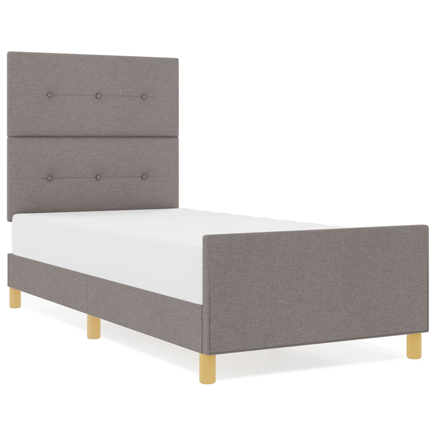 Bed Frame In Taupe, 90X190 Cm, Stof Crème