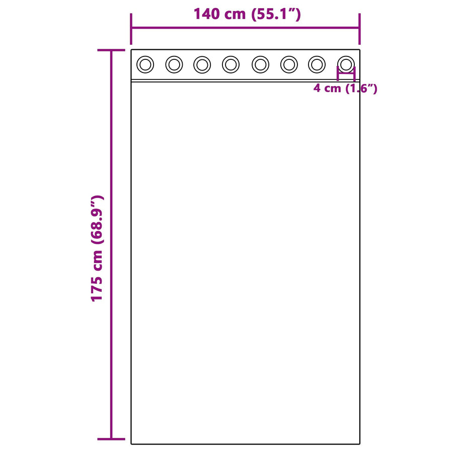 Blackout Gordijnen 2 Stuks Velours Donkerroze 140 x 175 cm met oogjes