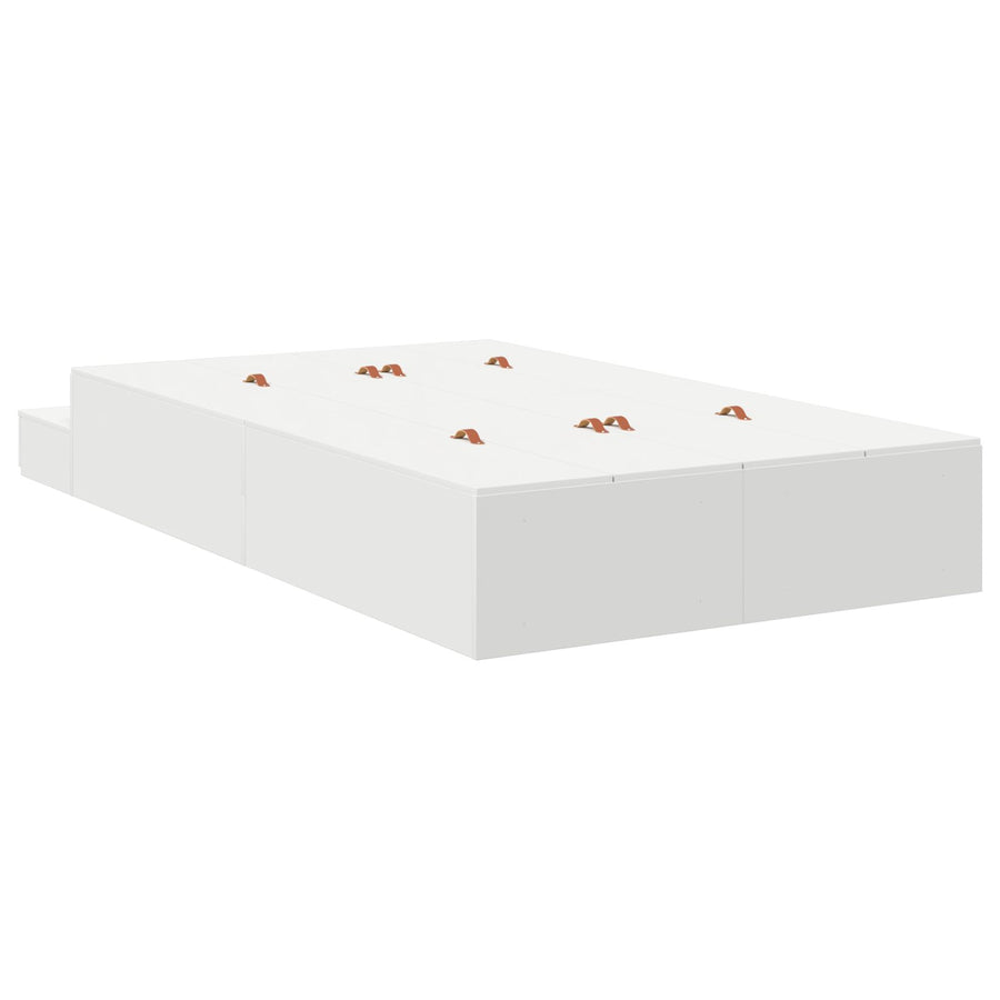 Opbergbedframe Wit 120X200 Cm Artisanaal Eiken