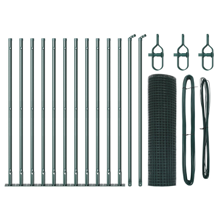 Gelast Draadhek Met 13 Flenspalen Groen 0.4X25 M Staal Gegalvaniseerd Staal