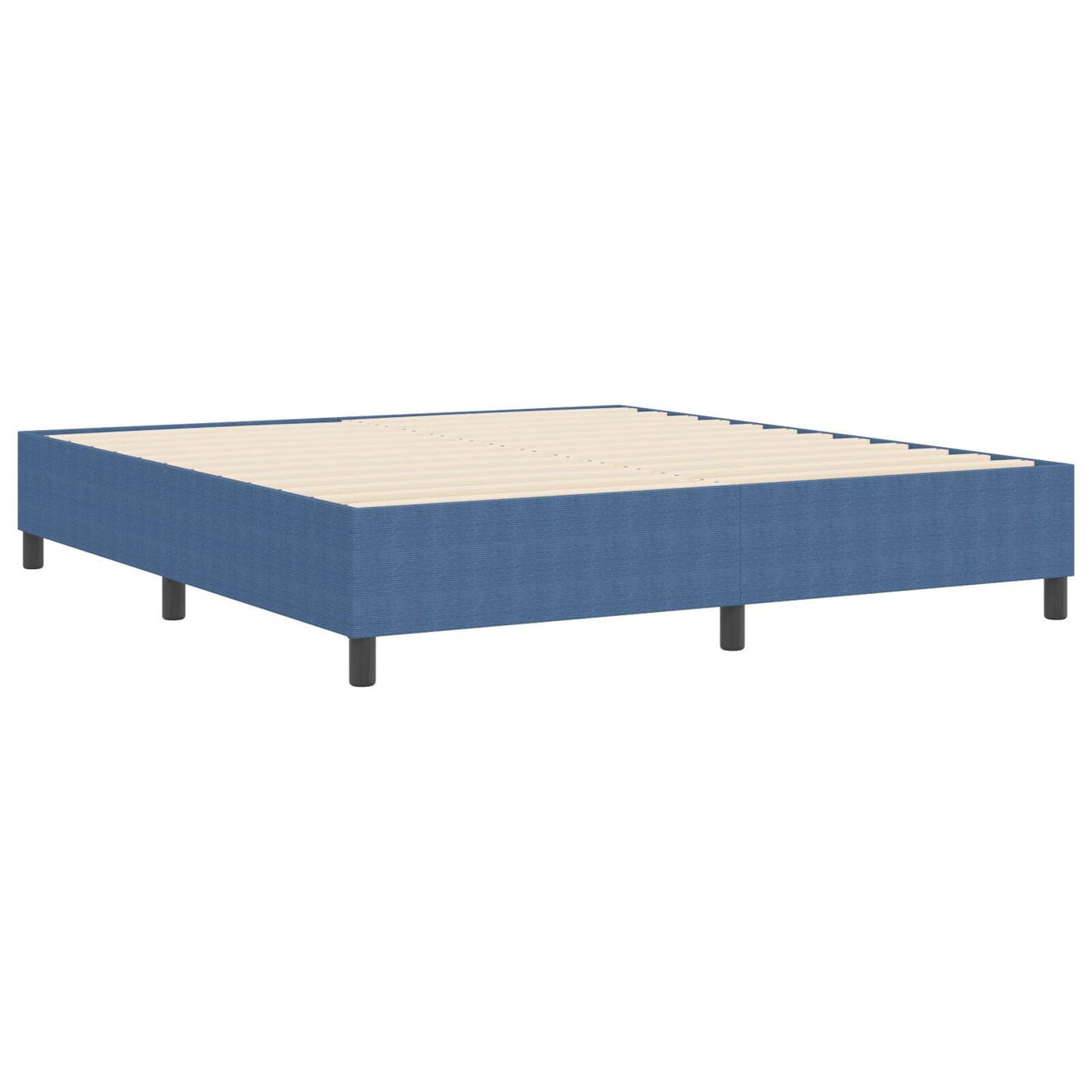 Boxspring Bed Super King Corduroy Stof Blauw 180 x 200 cm