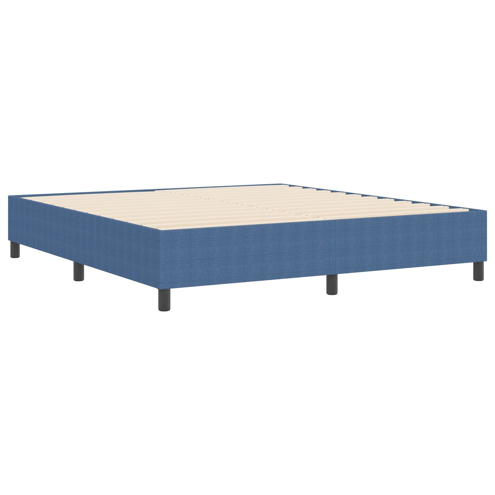 Boxspring Bed Super King Corduroy Stof Blauw 180 x 200 cm