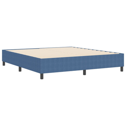 Boxspring Bed Super King Corduroy Stof Blauw 180 x 200 cm