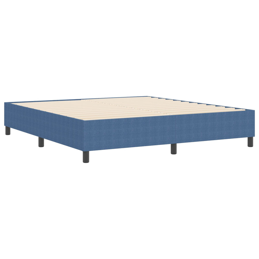 Boxspring Bed Super King Corduroy Stof Blauw 180 x 200 cm