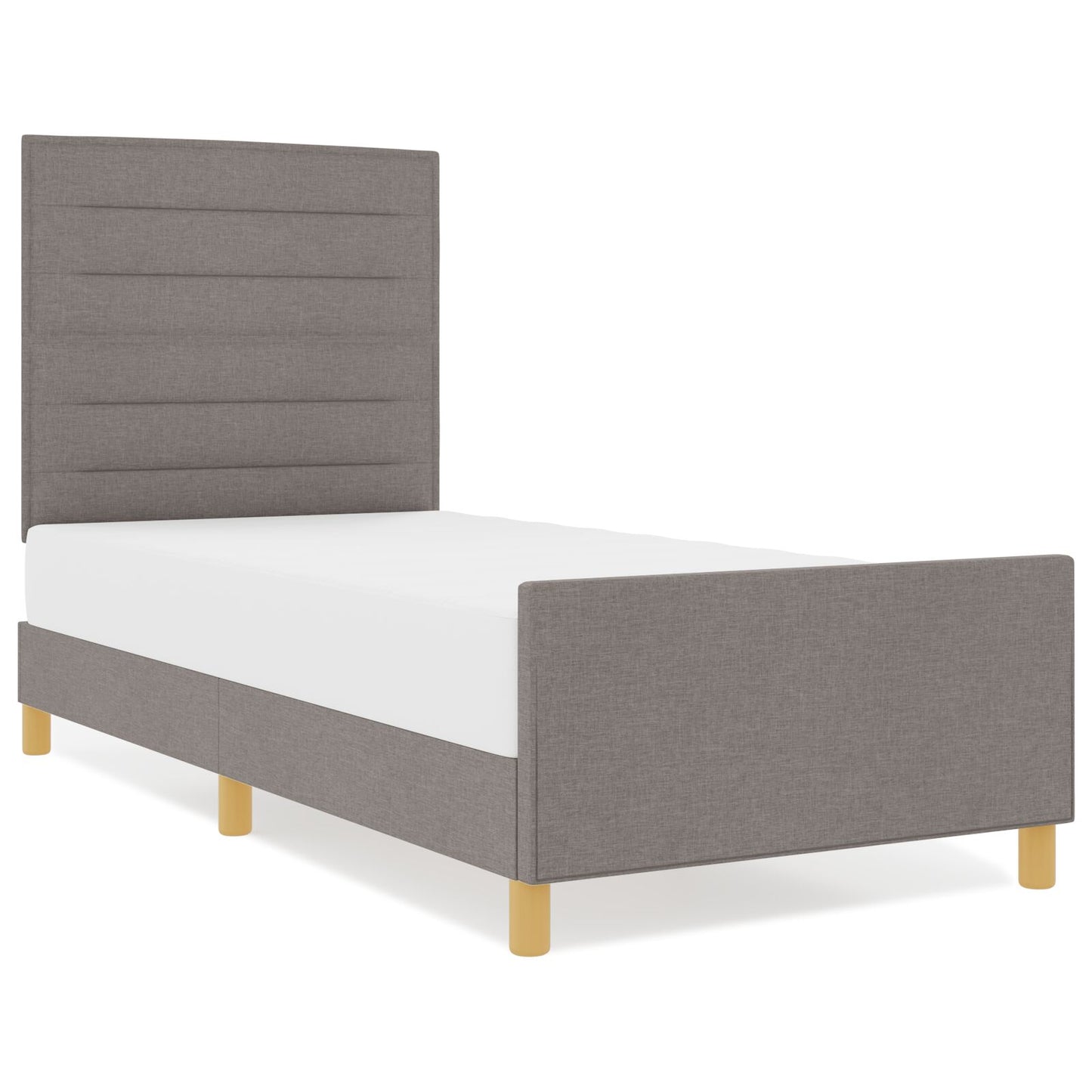 Bedframe In Taupe, 80X200 Cm, Stoffen Crème