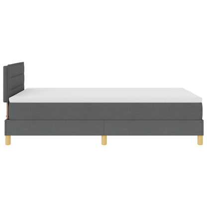 Boxspring Bed Met Matras Stof Donkergrijs 120 x 200 cm Lijnen ontwerp