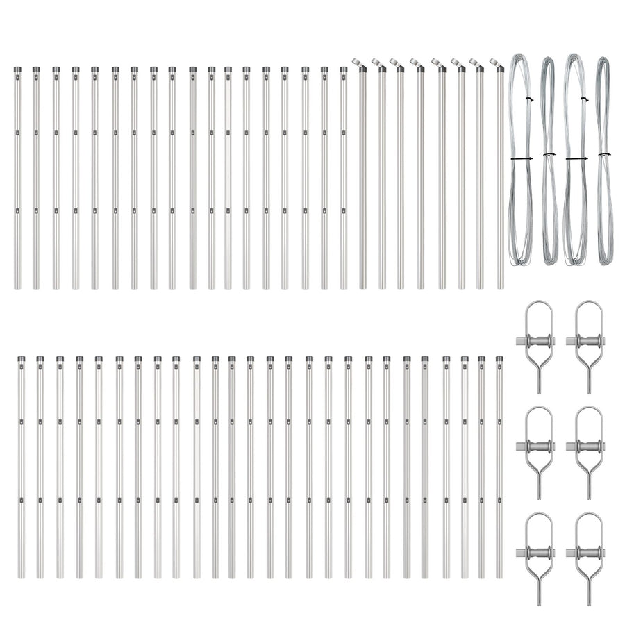 Hekpalen 52 Stuks Ø32 Mm Gegalvaniseerd Staal 80 cm 52x paal