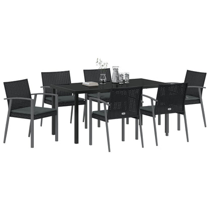 Set Van 4 Zwart Pe Rattan 56.5X57X83 Cm Duurzaam Tuinstoel