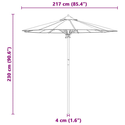 Tuinparasol 217X230 Cm Bamboe 217 x 217 x 230 cm Crème wit