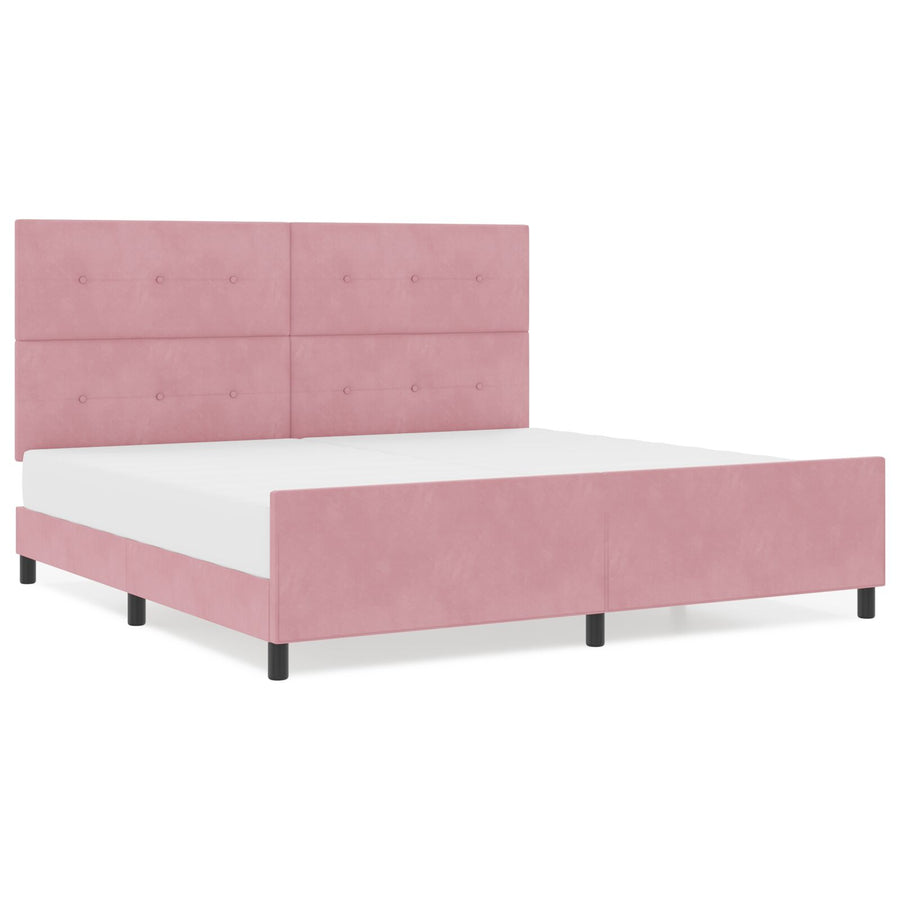 Bedframe Roze 200X200 Cm Fluweel Crème