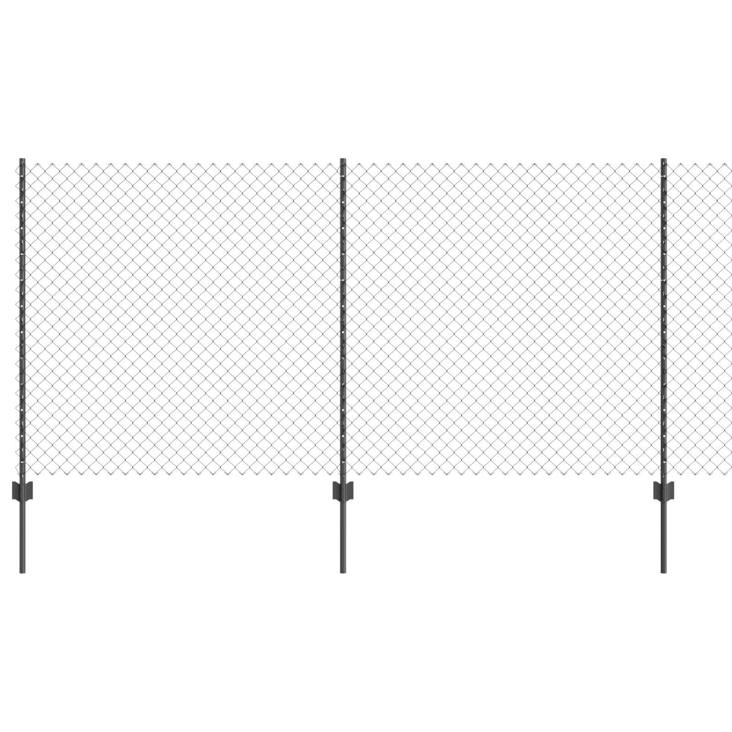 Kettinglinkhekje Met 20 U-Posts Grijs 1.2X10 M Staal