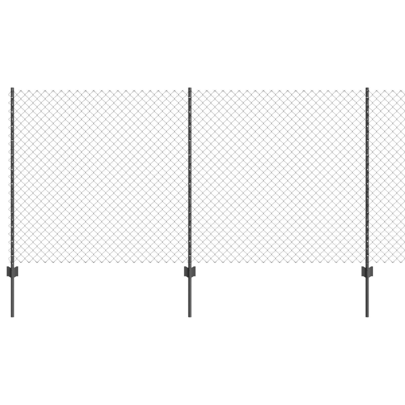 Kettinglinkhekje Met 20 U-Posts Grijs 1.2X10 M Staal