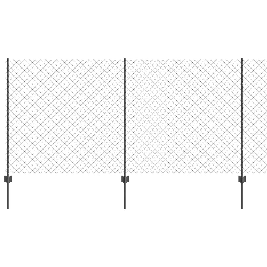 Kettinglinkhekje Met 20 U-Posts Grijs 1.2X10 M Staal