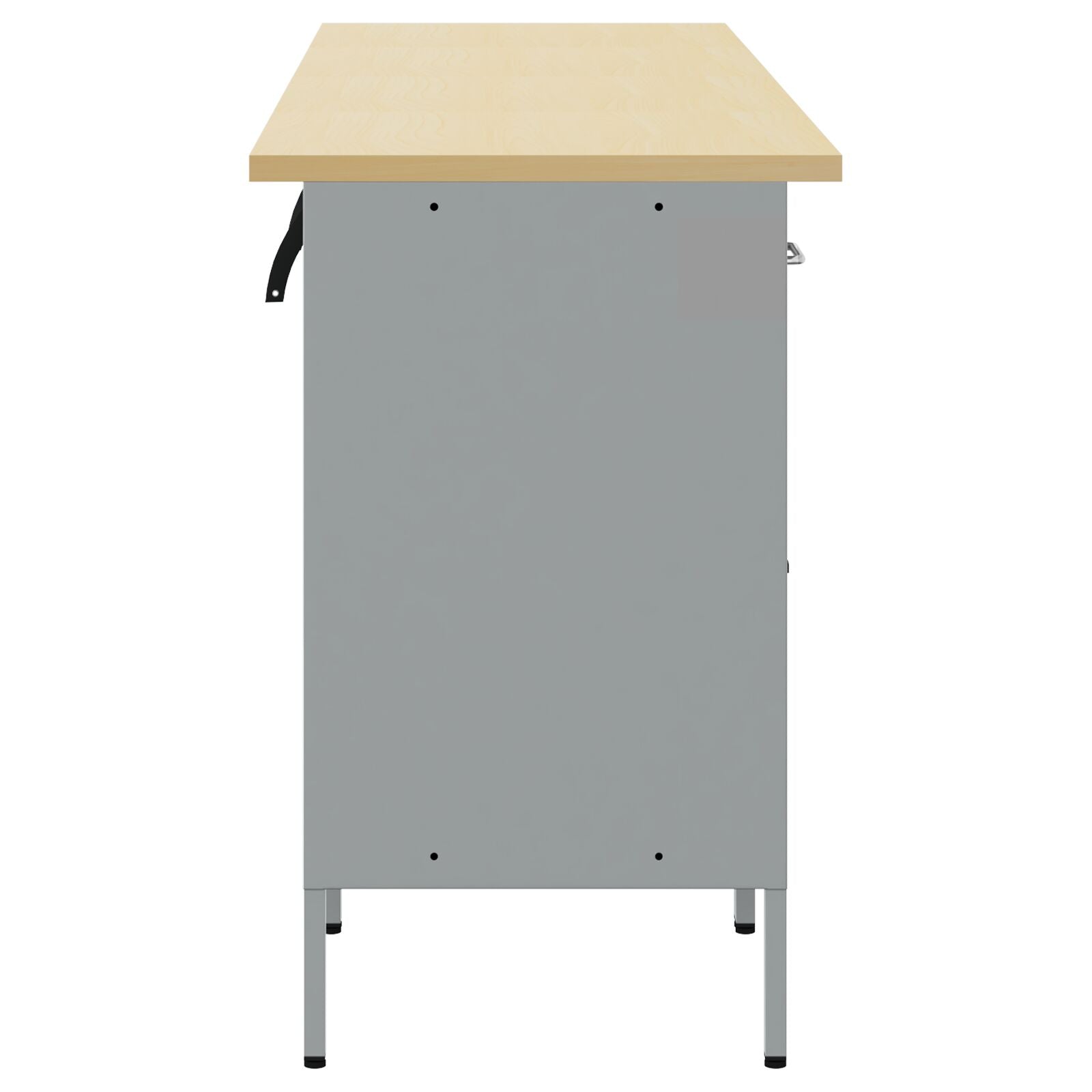 4-Delige Werkkast Set En Grijs Gelaagd Hout En Staal 4x (2x84/2x85 cm) Zwart 4x kast