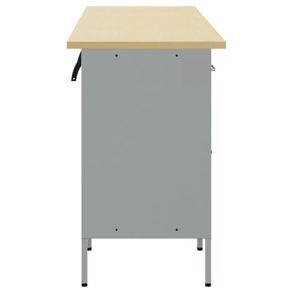 4-Delige Werkkast Set En Grijs Gelaagd Hout En Staal 4x (2x84/2x85 cm) Zwart 4x kast