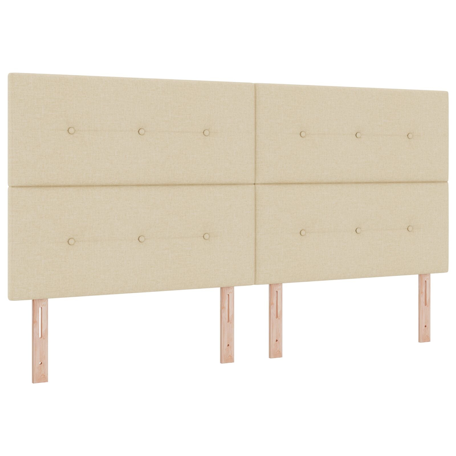 Hoofdbord Met Knopen Stof Crème 200 cm Hoog hoofdbord