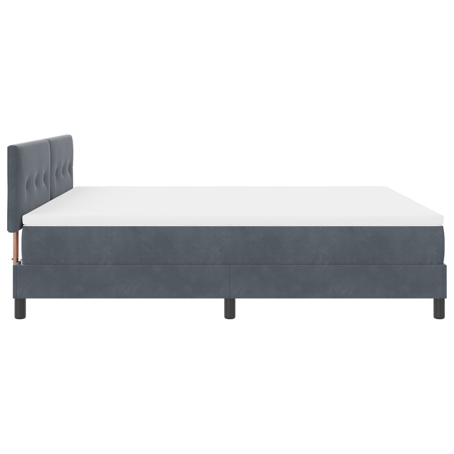 Boxspring Bed Met Matras Donkergrijs Super King Fluweel Blauw