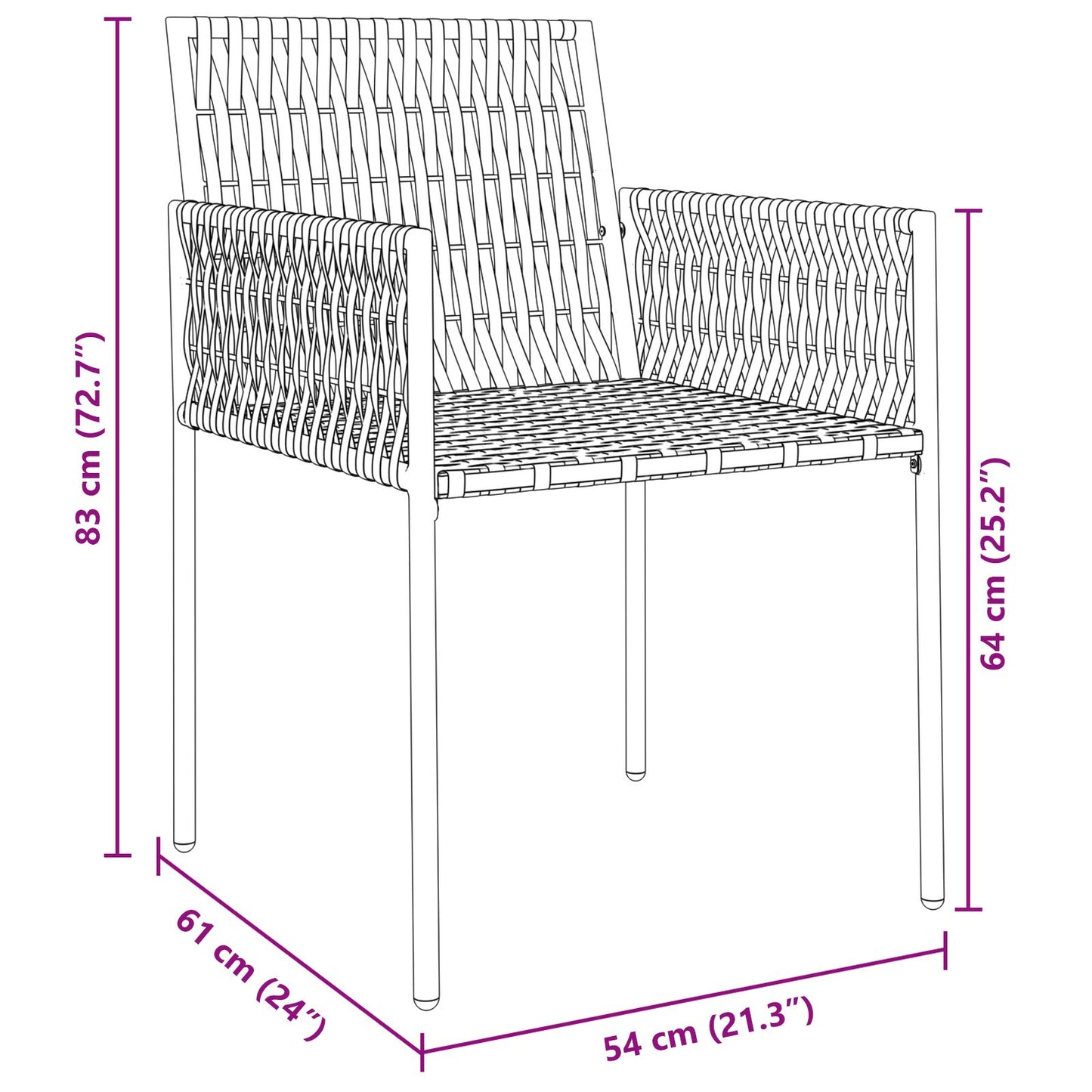 Set Van 4 Zwarte Stoelen, Donkergrijze Kussens