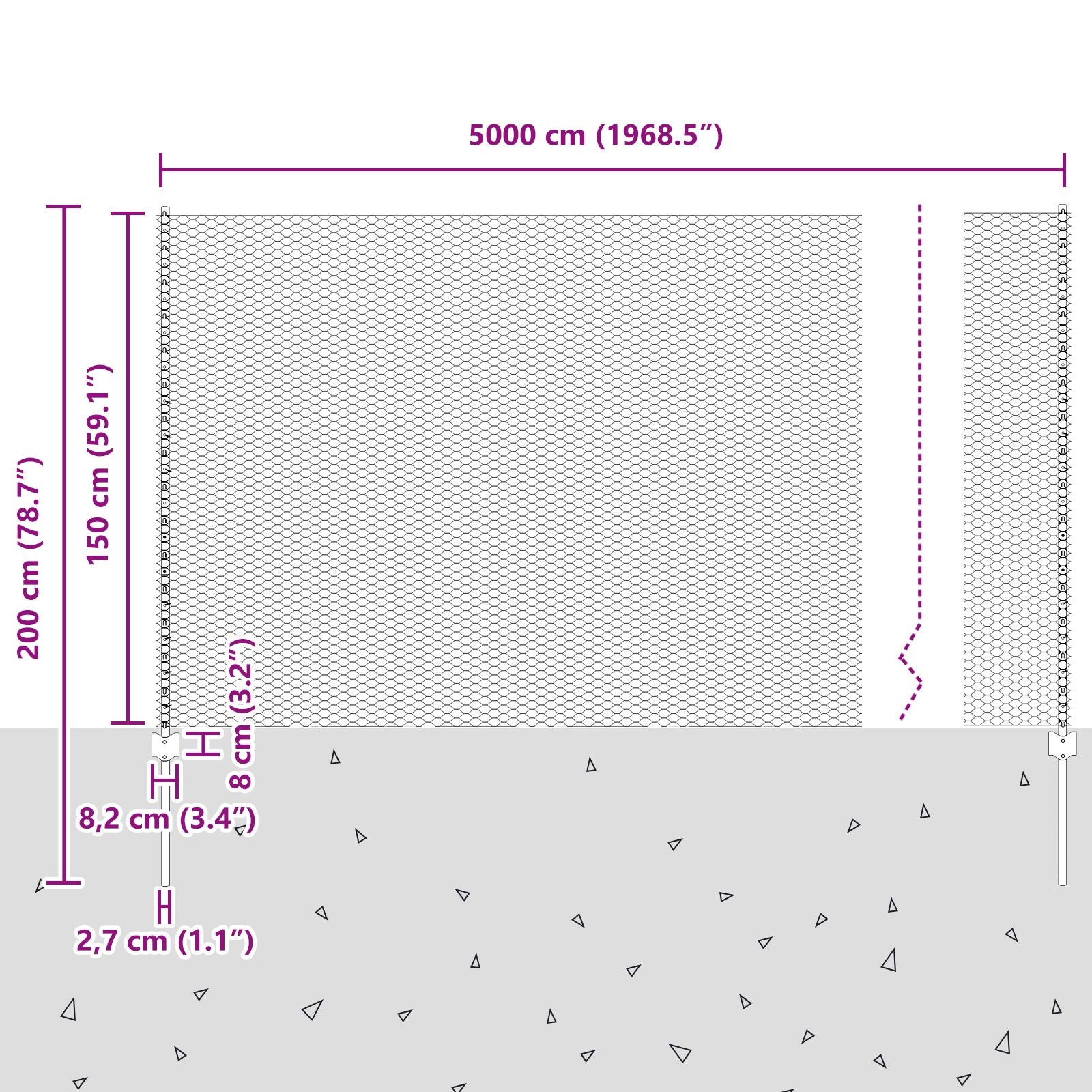 Hekpalen 11 Stuks U-Kanaal Groen 150 Cm Staal,  Hexagonaal Hek Groen 1,5X50 M Staal