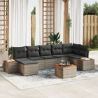 Garden Sofa Set with Cushions 8 pcs Grey Poly Rattan