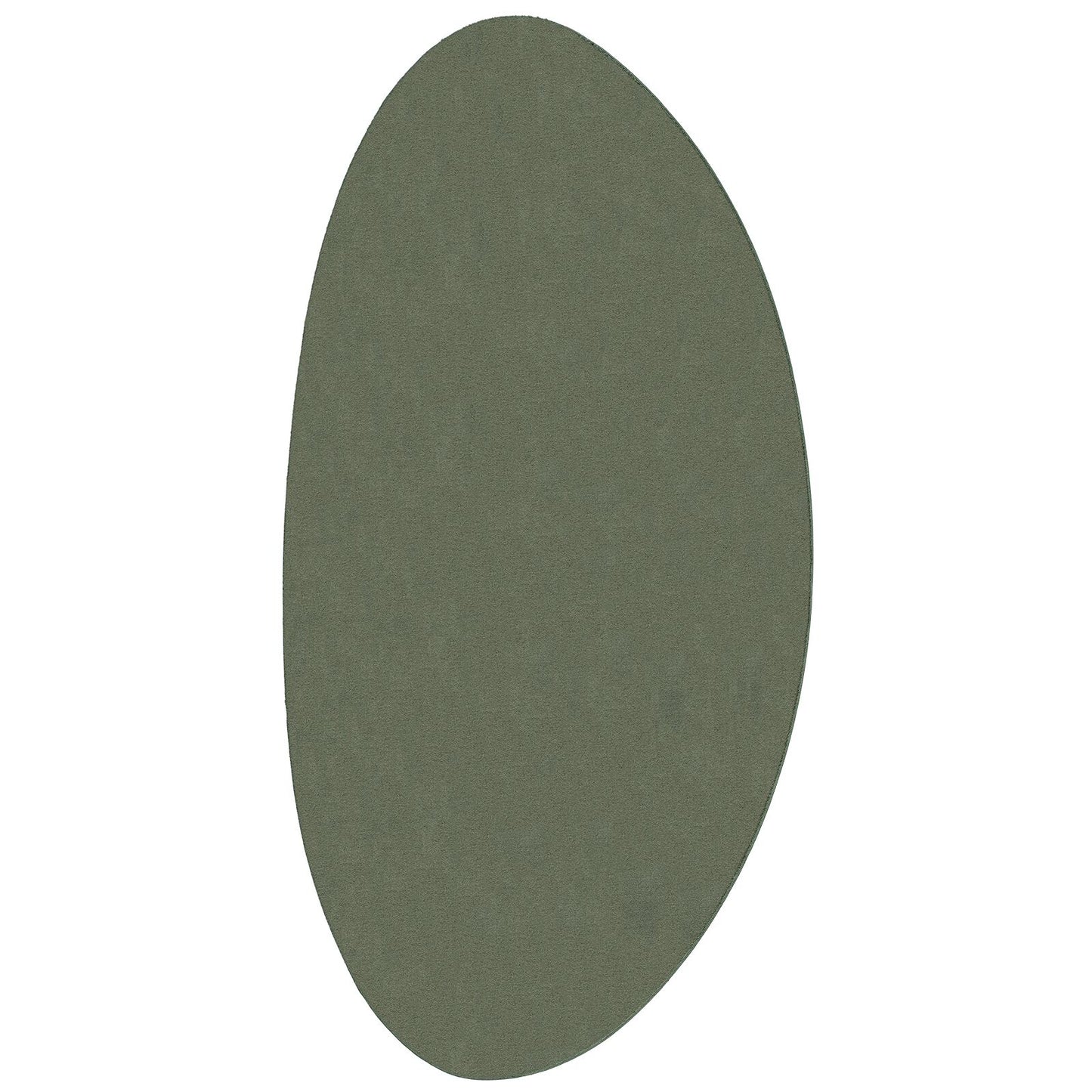 Vloerkleed 'Huarte' Korte Pool Zacht En Wasbaar Bosgroen 80 x 150 cm Ovaal-Asymmetrisch