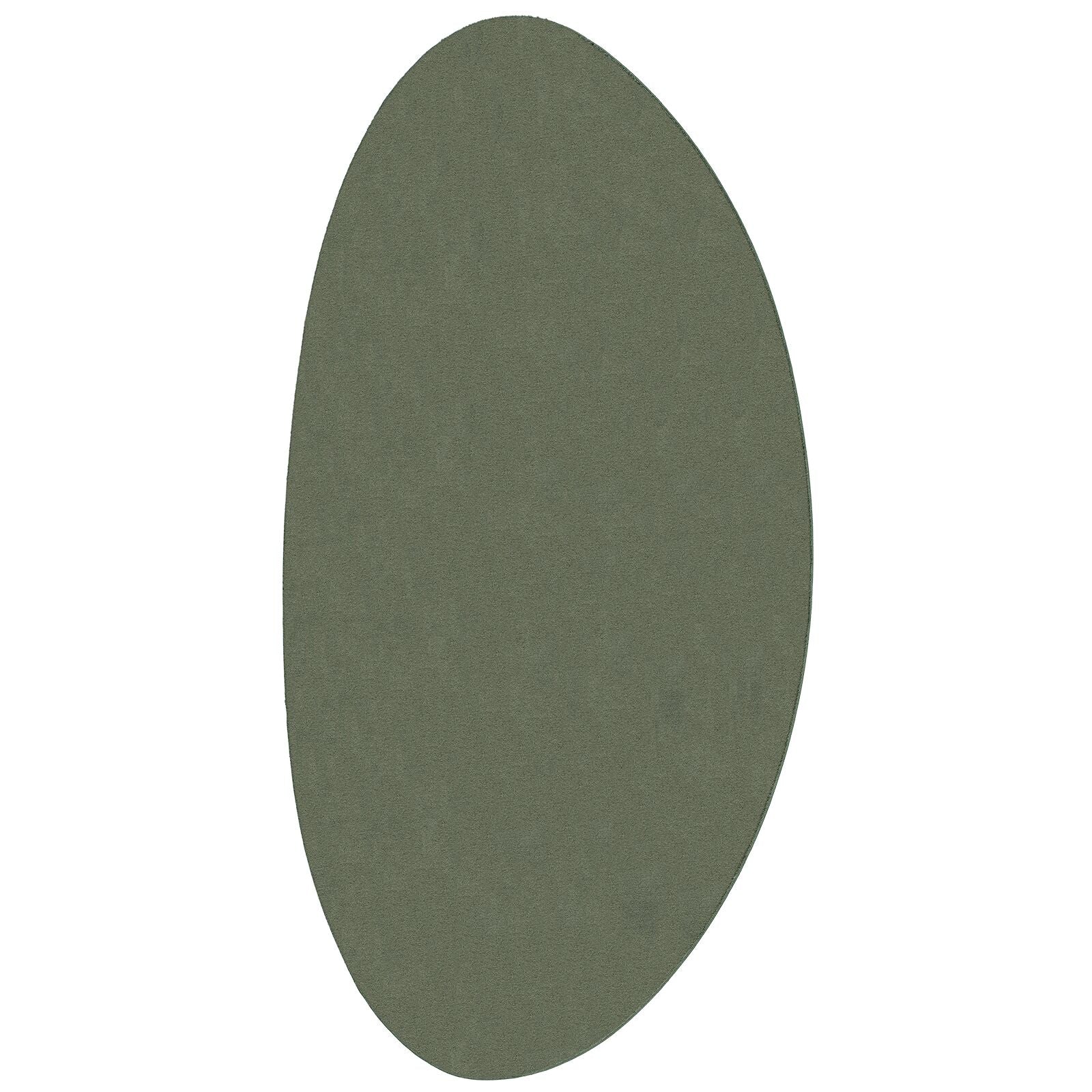 Vloerkleed 'Huarte' Korte Pool Zacht En Wasbaar Bosgroen 80 x 150 cm Ovaal-Asymmetrisch