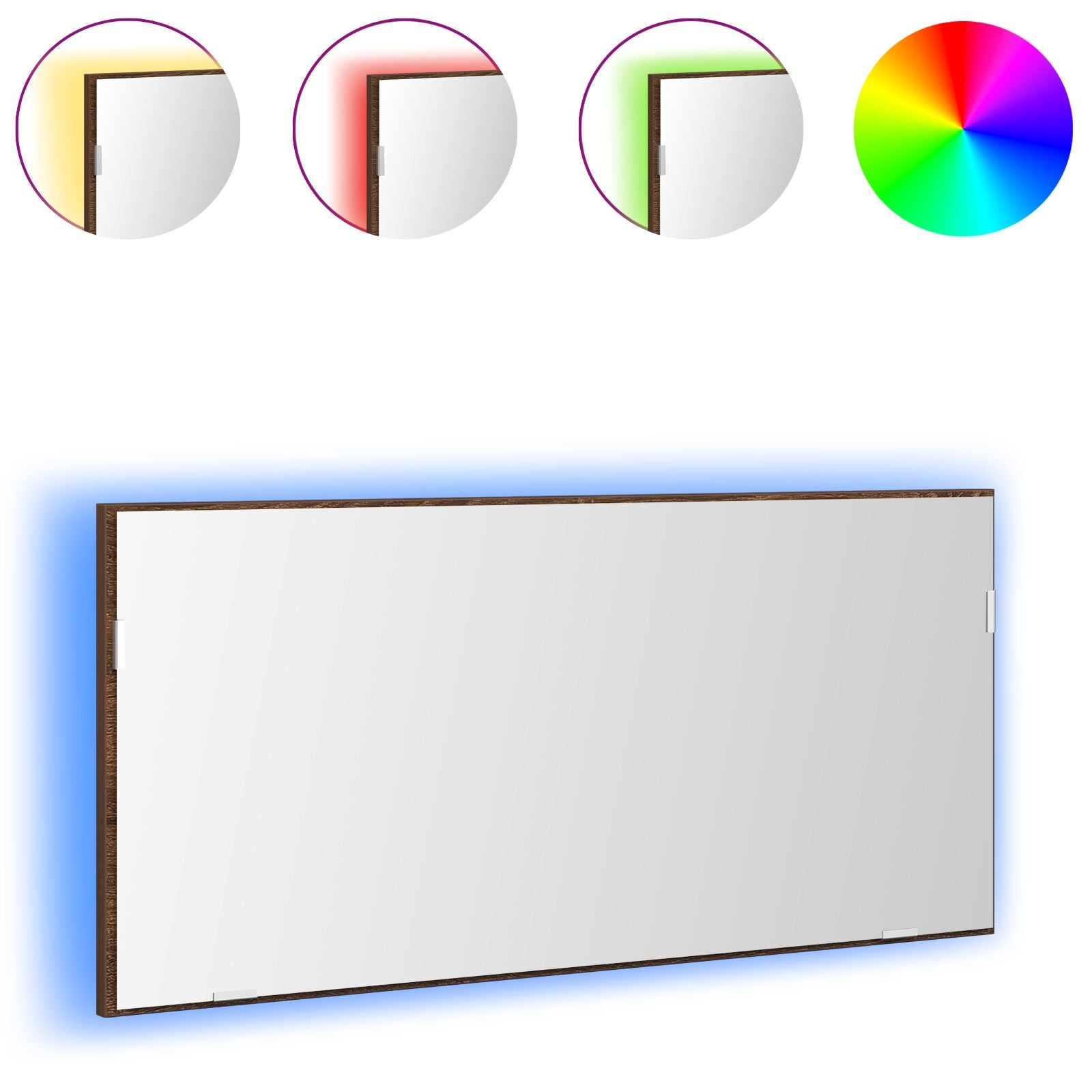 Badkamer Spiegelkast Met Led Licht Bruin Eiken 80X37 Cm