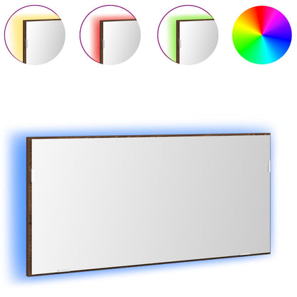 Badkamer Spiegelkast Met Led Licht Bruin Eiken 80X37 Cm